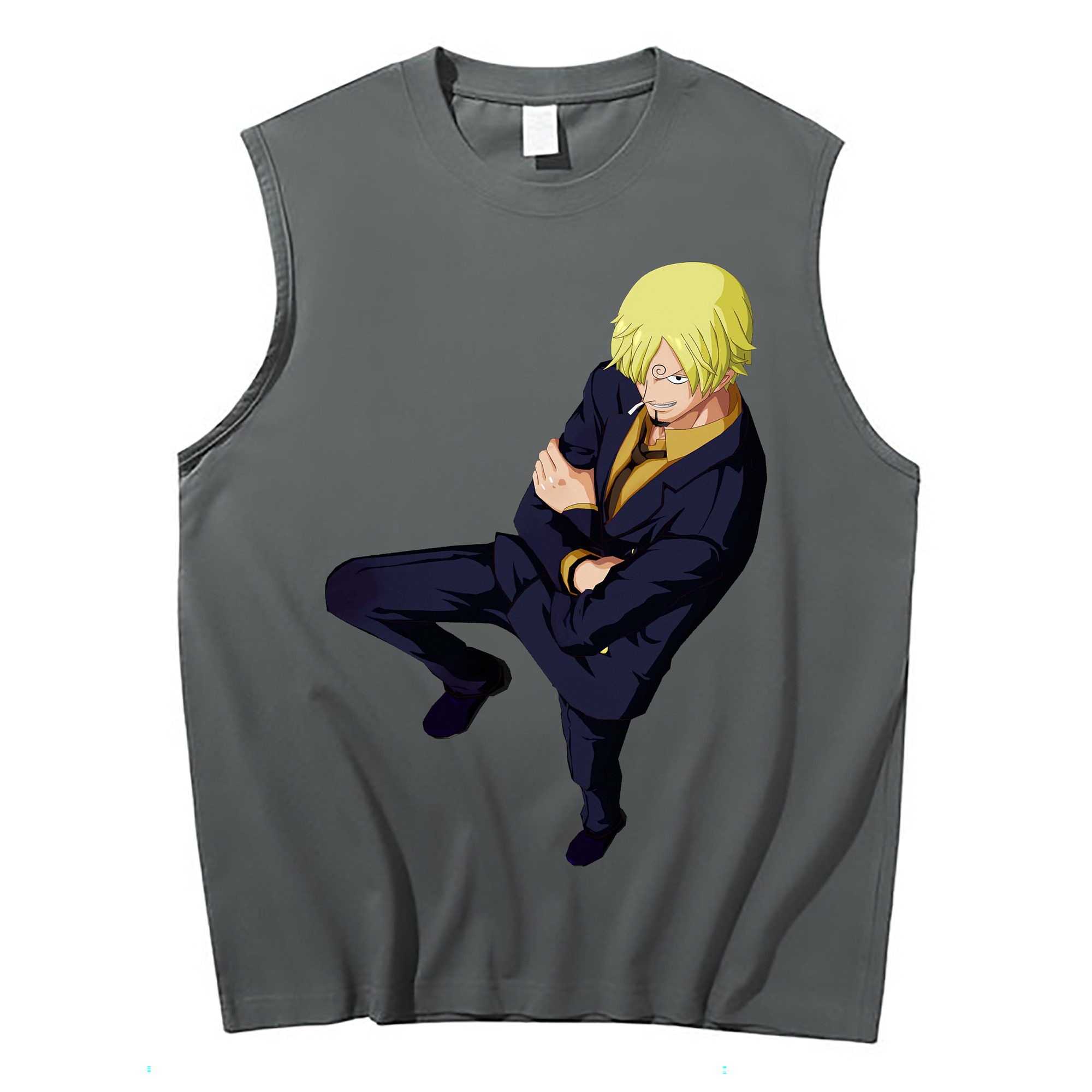 （画像用） ワンピース サンジ ONE PIECE Sanji コットン100％タンクトップ（フロントプリント）